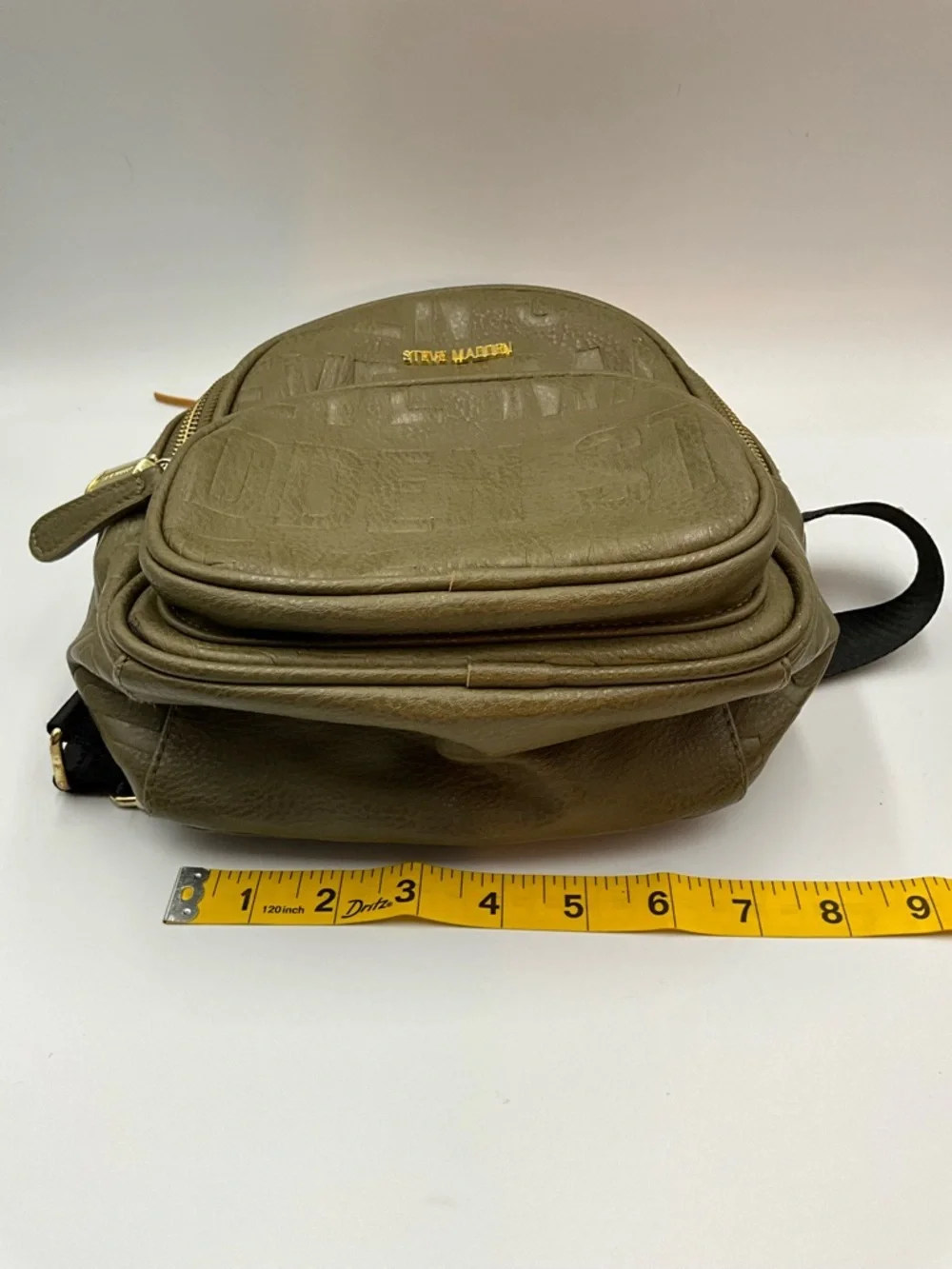 Steve Madden Mini Backpack Olive with Tassel Charm